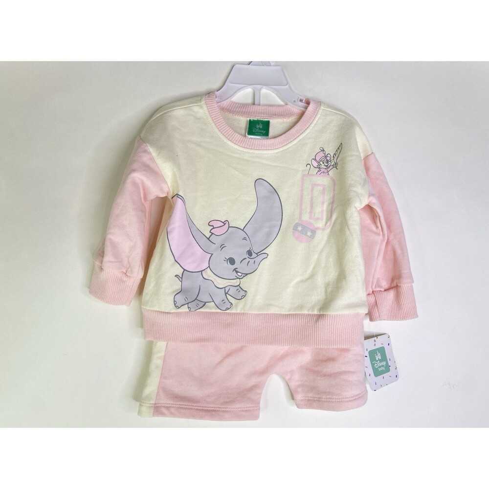 Disney Baby Dumbo Long Sleeve Sweatshirt Top Shorts Outfit Set Girls 12 Months